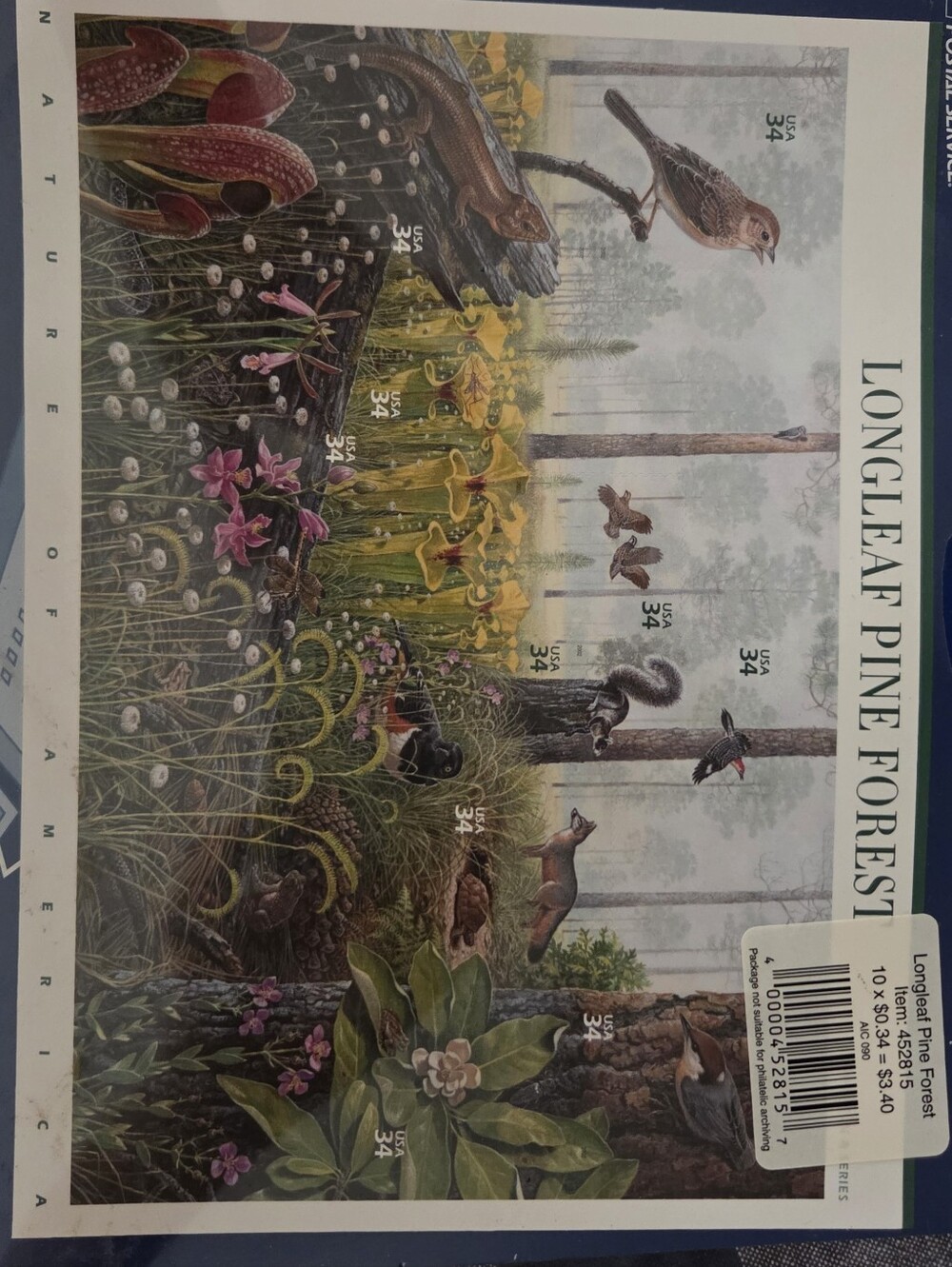 Longleaf Pine Forest USPS Stamps - Issued 2002